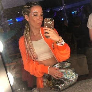 Orange Festival Long Zip-up Dress
